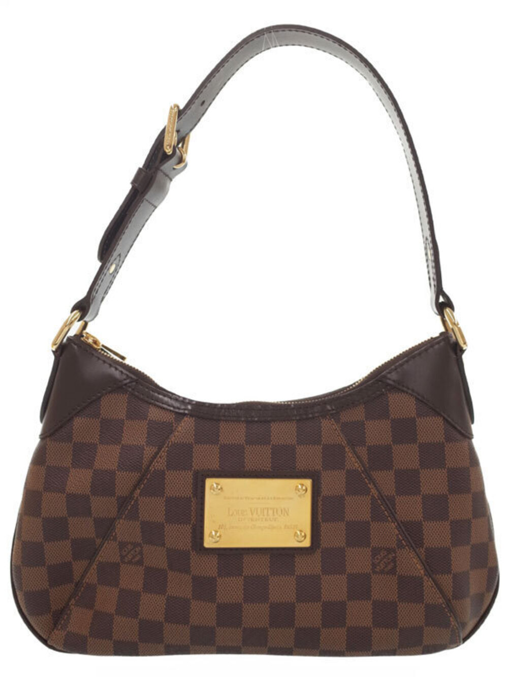 Louis Vuitton Damier Thames Hobo Shoulder Bag Canvas Leather Brown